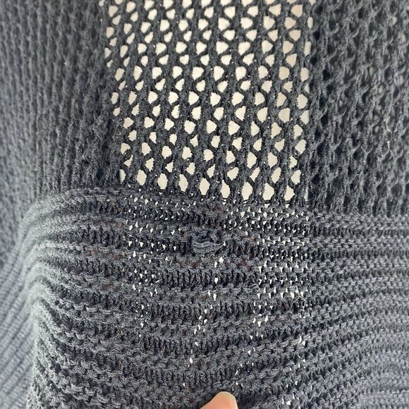 By Anthropologie Women's Loose Knit Shawl Size One Size Black Open Front - Picture 6 of 10